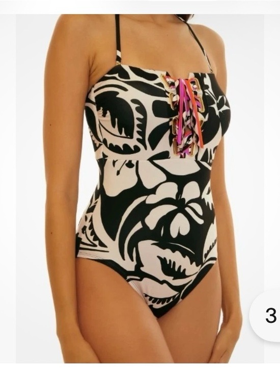 Trina Turk Other - Trina Turk Florence -NWT  Black and Cream Floral One-Piece Swimsuit